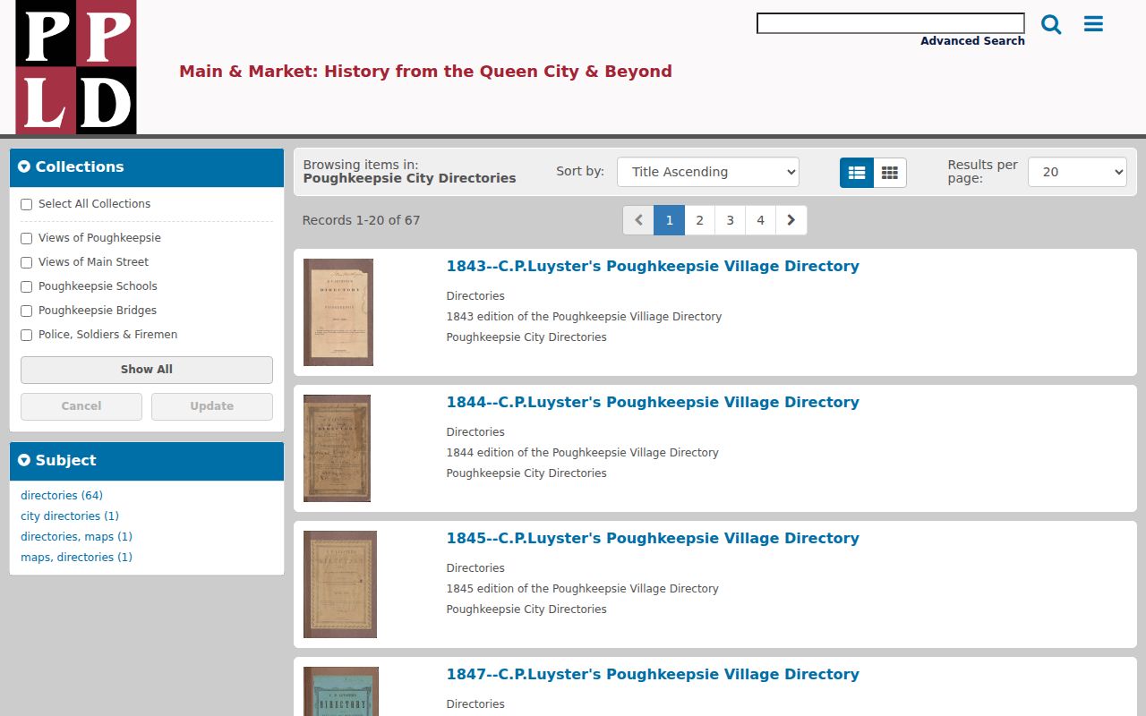 Poughkeepsie city directory digitized collection search