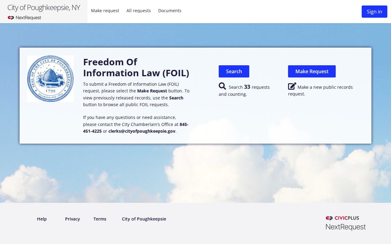 Poughkeepsie residents directory NextRequest public records portal