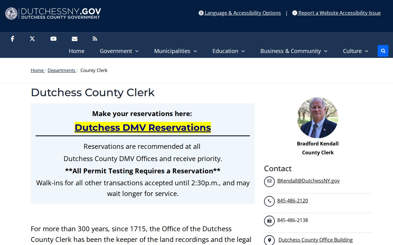 Poughkeepsie residents directory Dutchess County Clerk records office