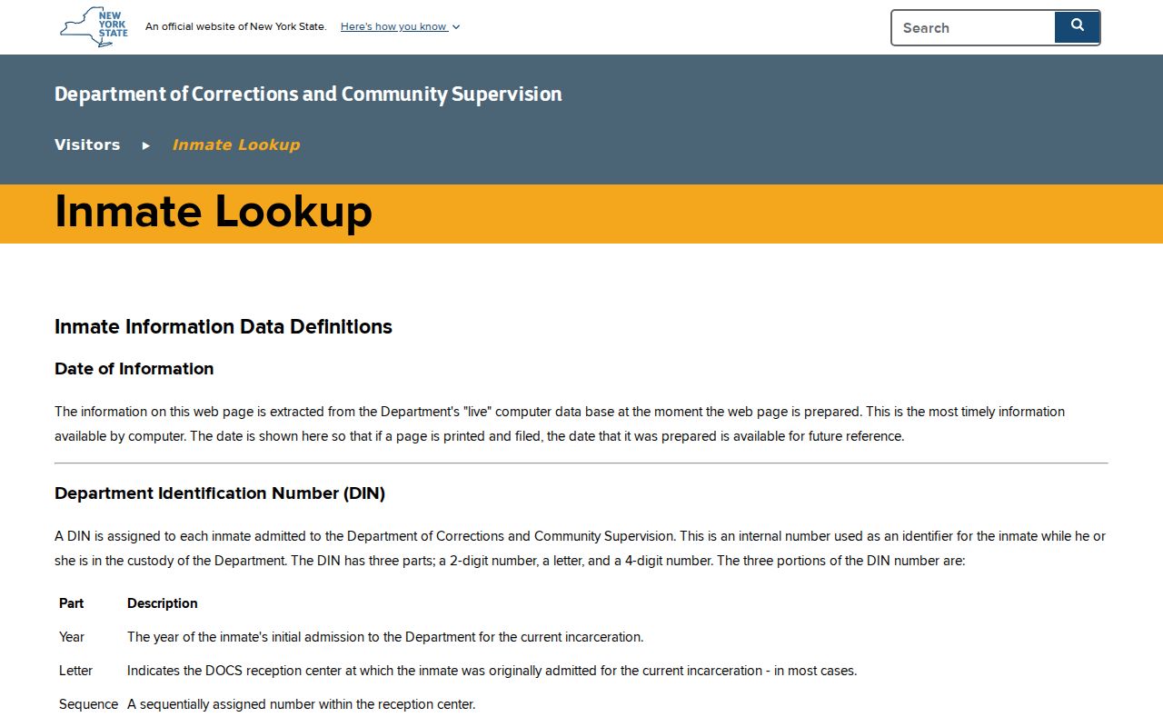 Poughkeepsie residents directory New York corrections lookup access