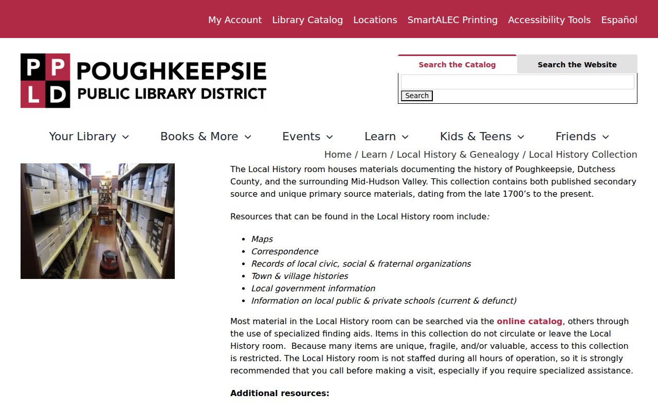 Poughkeepsie residents directory Public Library Local History Room
