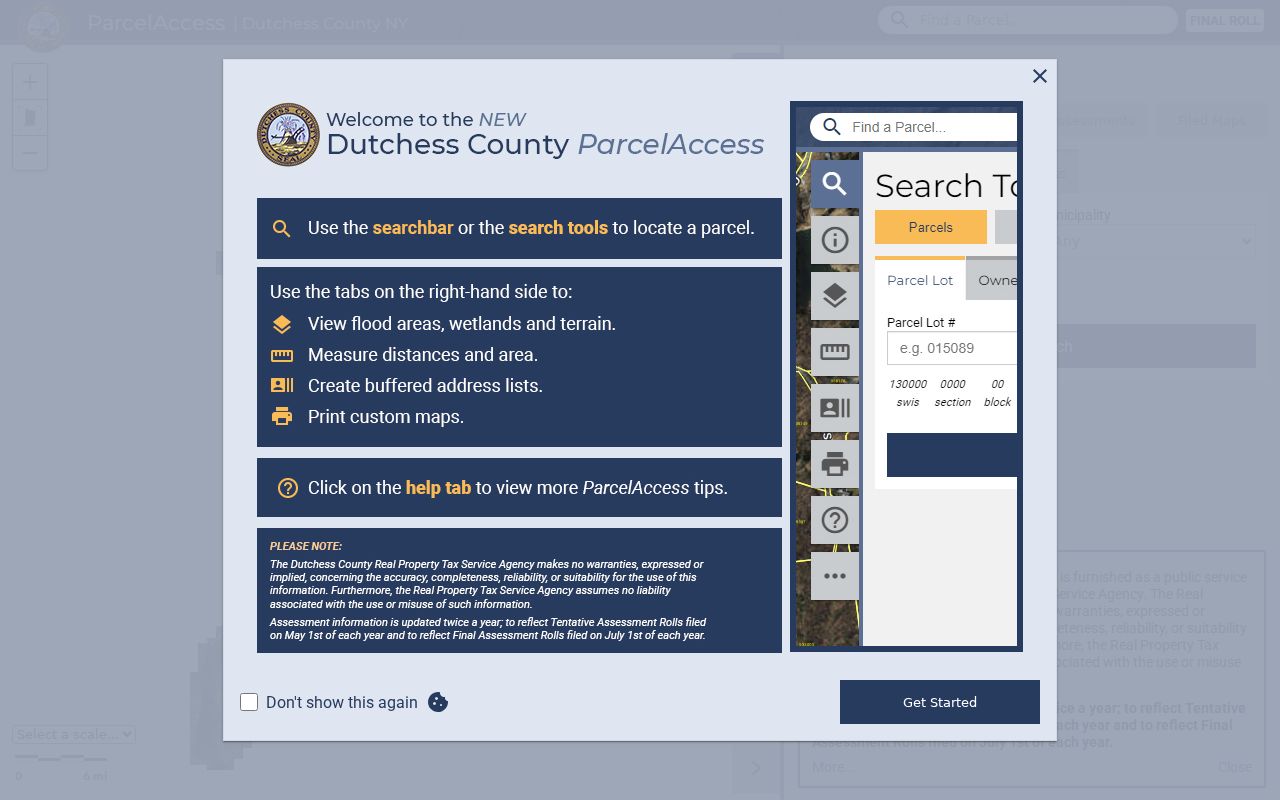 Poughkeepsie street directory ParcelAccess address and parcel search
